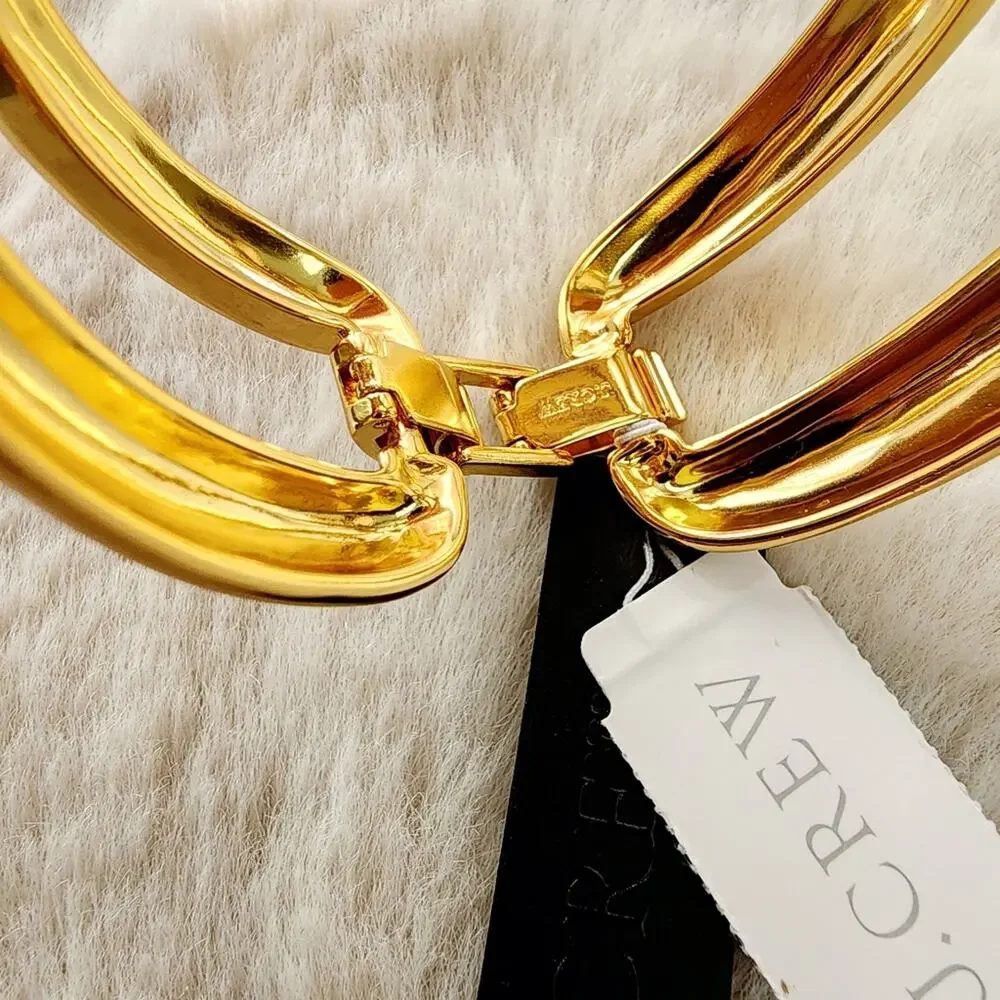J.Crew Valerie Gold Oversized Rectangle Chunky Link Chain Bracelet NWT CA178